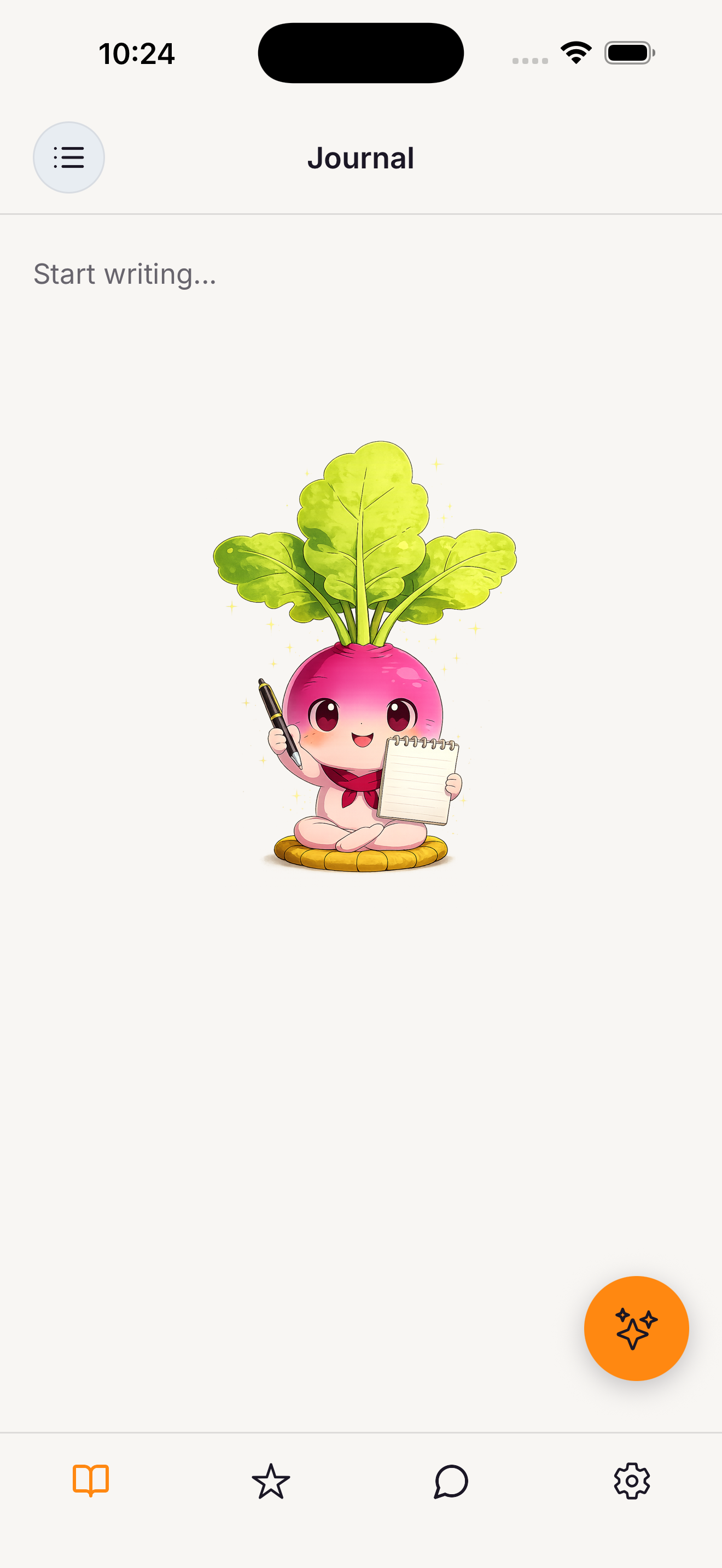 Saraha Mind journal screen — write freely or speak your thoughts